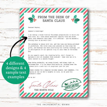 Load image into Gallery viewer, Editable Letter from Santa - 4 Fillable Templates (Instant Download)