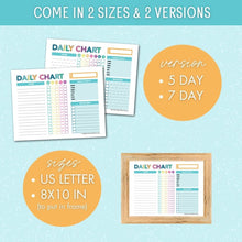 Load image into Gallery viewer, Daily Chore Chart for Kids with Daily, Weekly, and Rotating Tasks - Instant Download