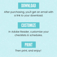 Load image into Gallery viewer, Daily Chore Chart for Kids with Daily, Weekly, and Rotating Tasks - Instant Download