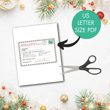 Load image into Gallery viewer, Editable Delayed Christmas Gift Printable Postcard from Santa - INSTANT DOWNLOAD