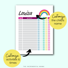 Load image into Gallery viewer, Kid's Daily Schedule Bundle - Fillable Instant Download
