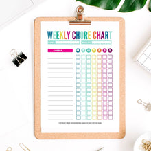 Load image into Gallery viewer, Fillable Chore Charts for Kids - Instant Download