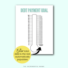 Load image into Gallery viewer, Editable Debt Thermometer Printable - Instant Download