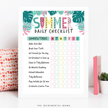 Load image into Gallery viewer, Summer Chore Chart for Kids/Routine Chart (Editable PDF) - Instant Download