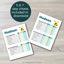Load image into Gallery viewer, Truck Morning/Evening Routine Chart - Fillable Instant Download