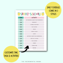Load image into Gallery viewer, Daily & Weekly Summer Schedule Bundle (Editable PDFs) - Instant Download