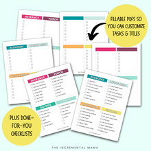 Load image into Gallery viewer, Room-by-Room Cleaning Checklists for Kids (Editable PDFs) - Instant Download