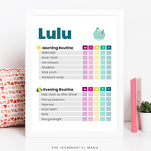 Load image into Gallery viewer, Narwhal Morning/Evening Routine Chart - Fillable Instant Download