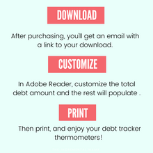 Load image into Gallery viewer, Editable Debt Thermometer Bundle - Instant Download