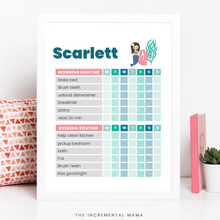 Load image into Gallery viewer, Kid's Morning/Evening Routine Chart Bundle - Fillable Instant Download