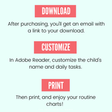 Load image into Gallery viewer, Cleaning Checklists for Kids (Editable PDFs) - Instant Download