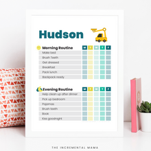 Load image into Gallery viewer, Kid's Morning/Evening Routine Chart Bundle - Fillable Instant Download