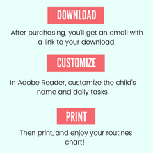 Load image into Gallery viewer, Truck Morning/Evening Routine Chart - Fillable Instant Download