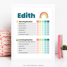 Load image into Gallery viewer, Kid's Morning/Evening Routine Chart Bundle - Fillable Instant Download