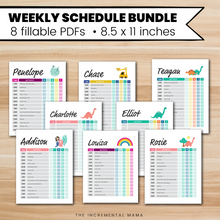 Load image into Gallery viewer, Kid's Daily Schedule Bundle - Fillable Instant Download