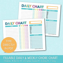 Load image into Gallery viewer, Daily Chore Chart for Kids with Daily, Weekly, and Rotating Tasks - Instant Download
