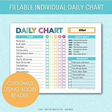 Load image into Gallery viewer, Daily Chore Chart for Kids with Daily, Weekly, and Rotating Tasks - Instant Download
