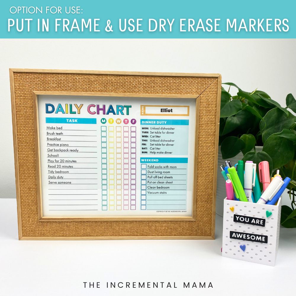 Daily Chore Chart for Kids with Daily, Weekly, and Rotating Tasks - In ...
