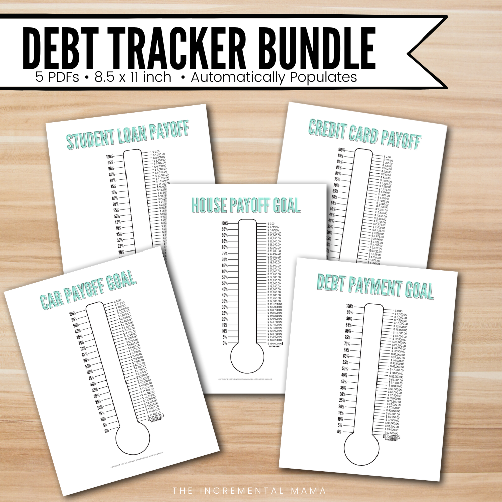 Editable Debt Thermometer Bundle - Instant Download