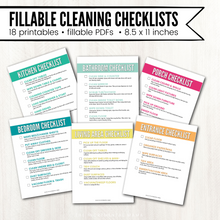 Load image into Gallery viewer, Cleaning Checklists for Kids (Editable PDFs) - Instant Download

