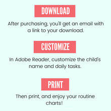 Load image into Gallery viewer, Cleaning Checklists for Kids (Editable PDFs) - Instant Download
