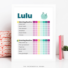 Load image into Gallery viewer, Kid&#39;s Morning/Evening Routine Chart Bundle - Fillable Instant Download
